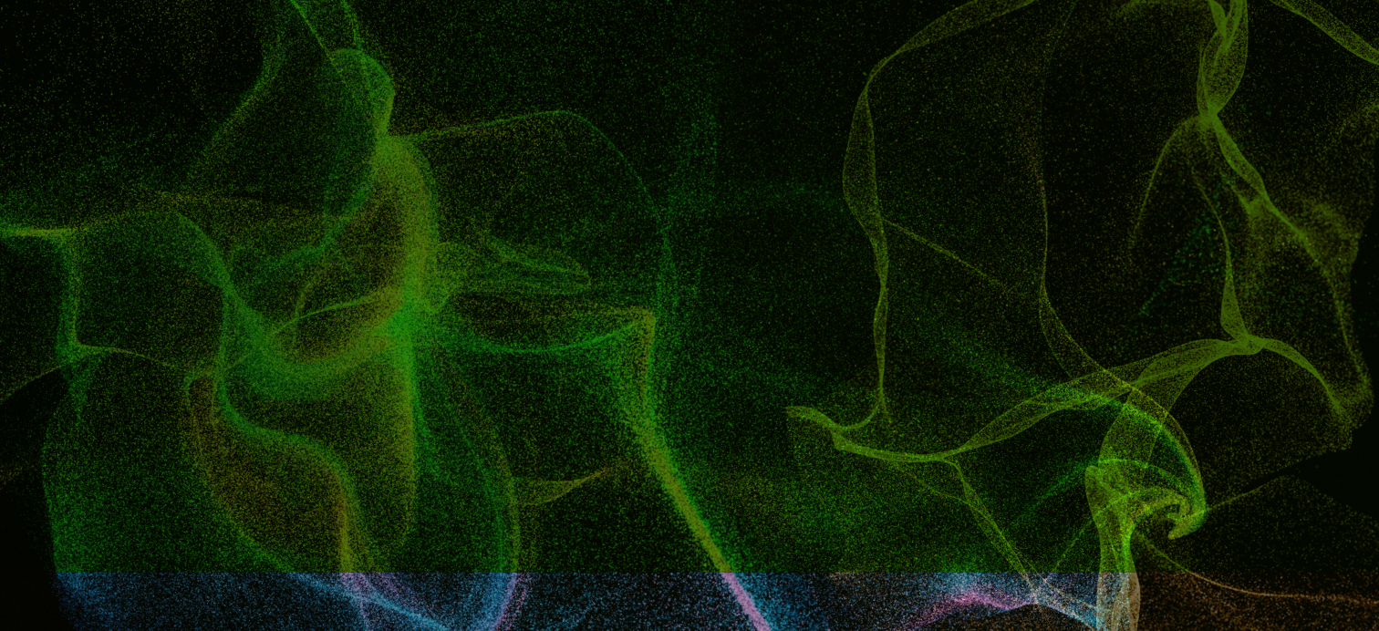 Abstract green digital particle wave